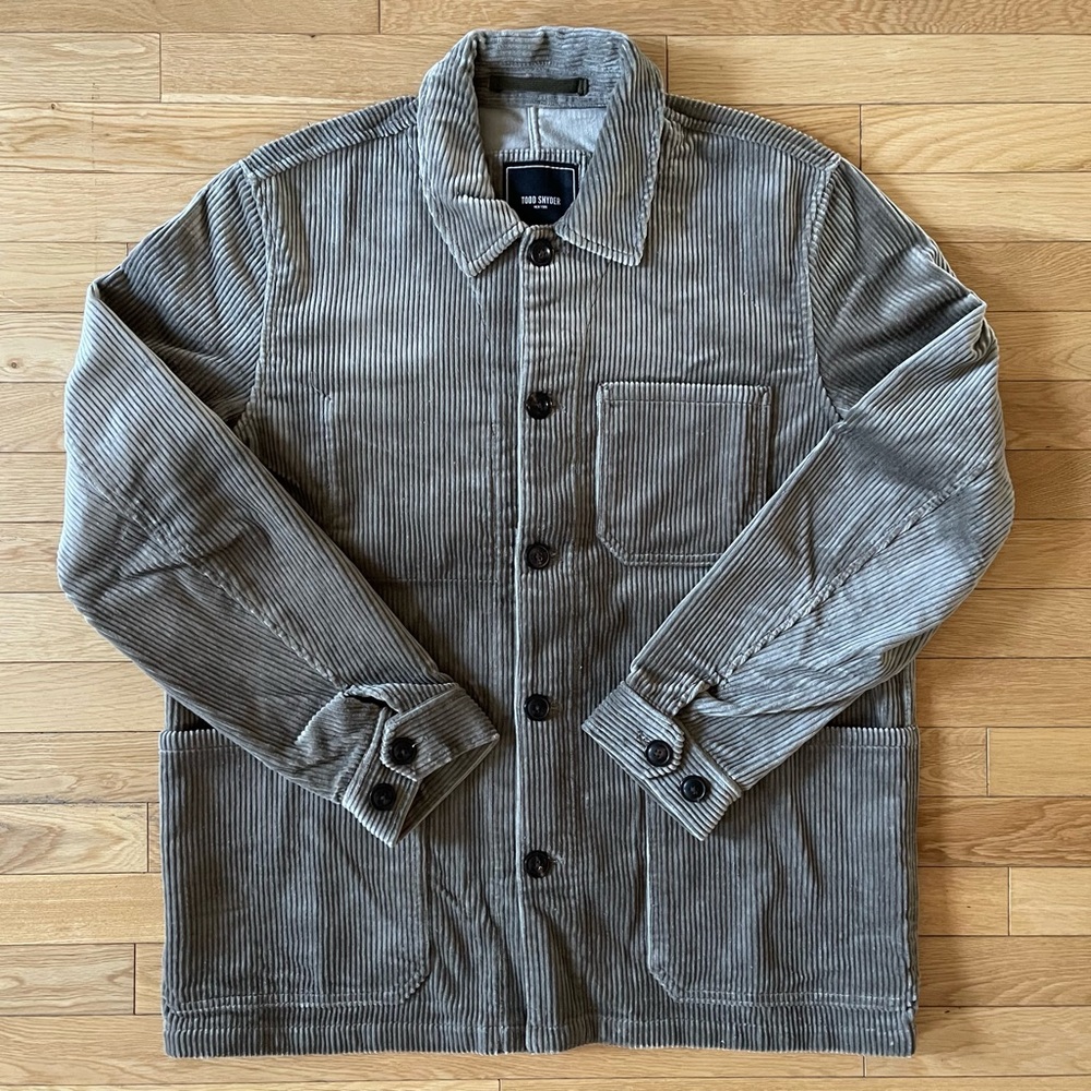Todd Snyder Italian Corduroy Chore Coat in Grey